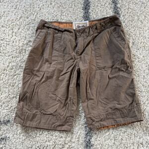 Vtg Womens Y2K Bermuda Knee Length Shorts Size 6 Brown Cotton Mid Rise Aventura